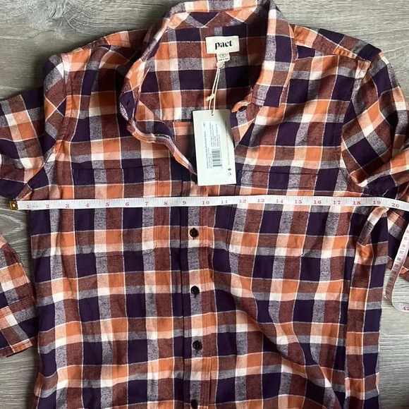 NEW Pact currant plaid mila flannel organic cotton shirt - Picture 8 of 9